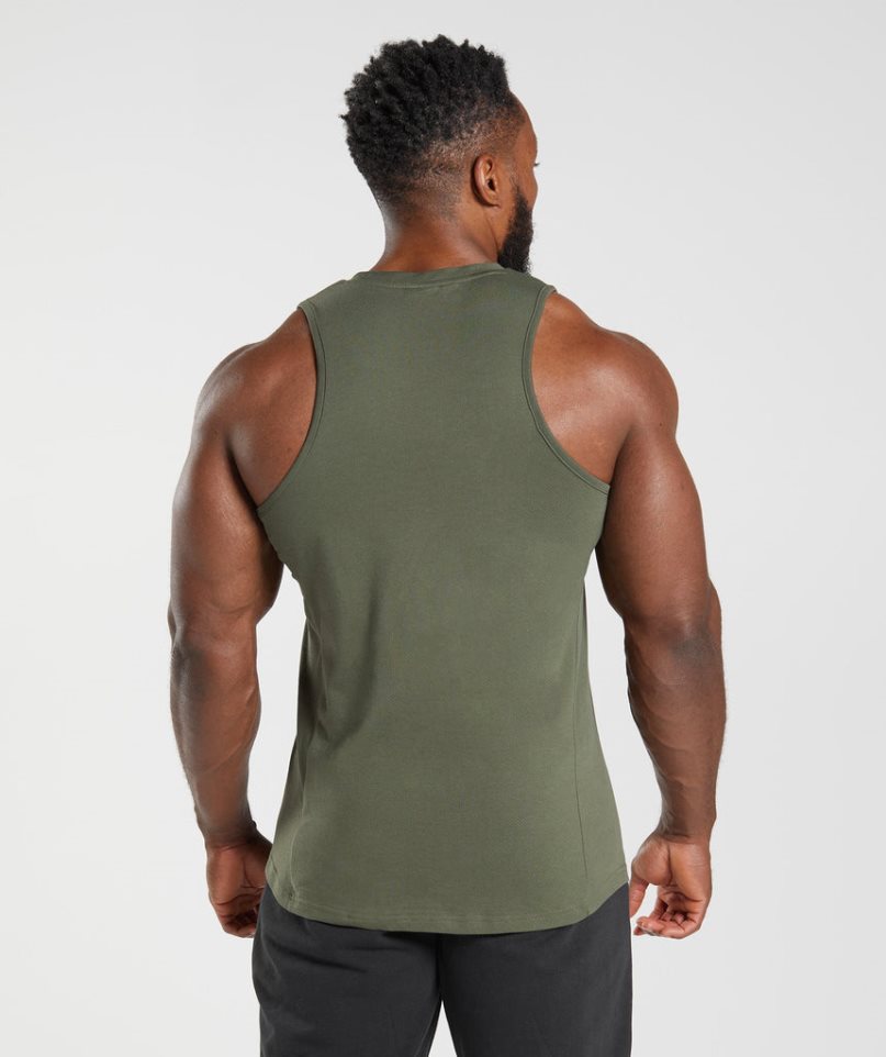 Men's Gymshark React Tanks Olive | NZ 2MYINE